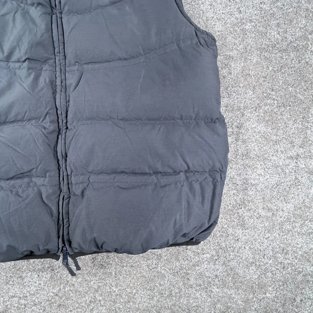 Cremieux Reversible Puffer Down Vest Mens L Navy Green Striped Full Zip‎ Up